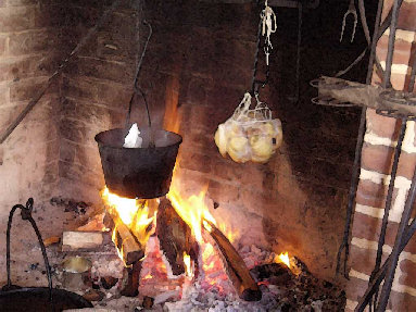 Kitchen house fireplace
